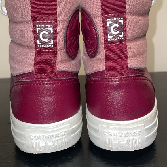 Converse Women's Berkshire Hi Top Dark Beetroot/Saddle/Egret A00914C. Size 7 - Picture 3 of 15